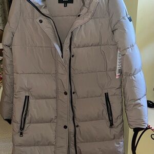 DKNY Tan Puffer Coat